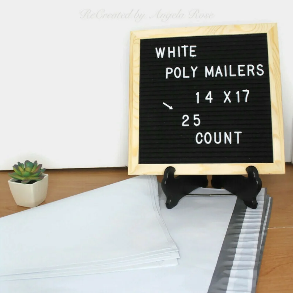 25 14 x 17 Poly Mailers - White - Uline